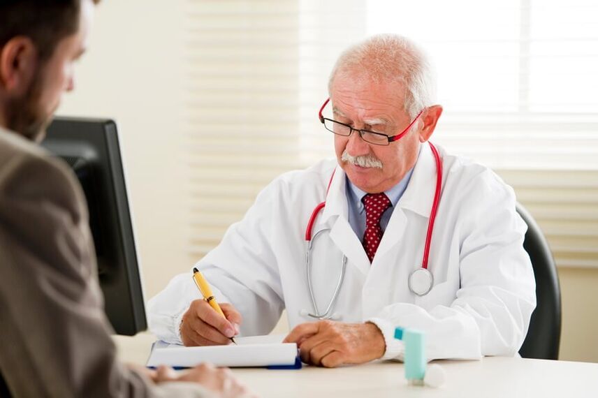 the doctor prescribes medication to treat prostatitis